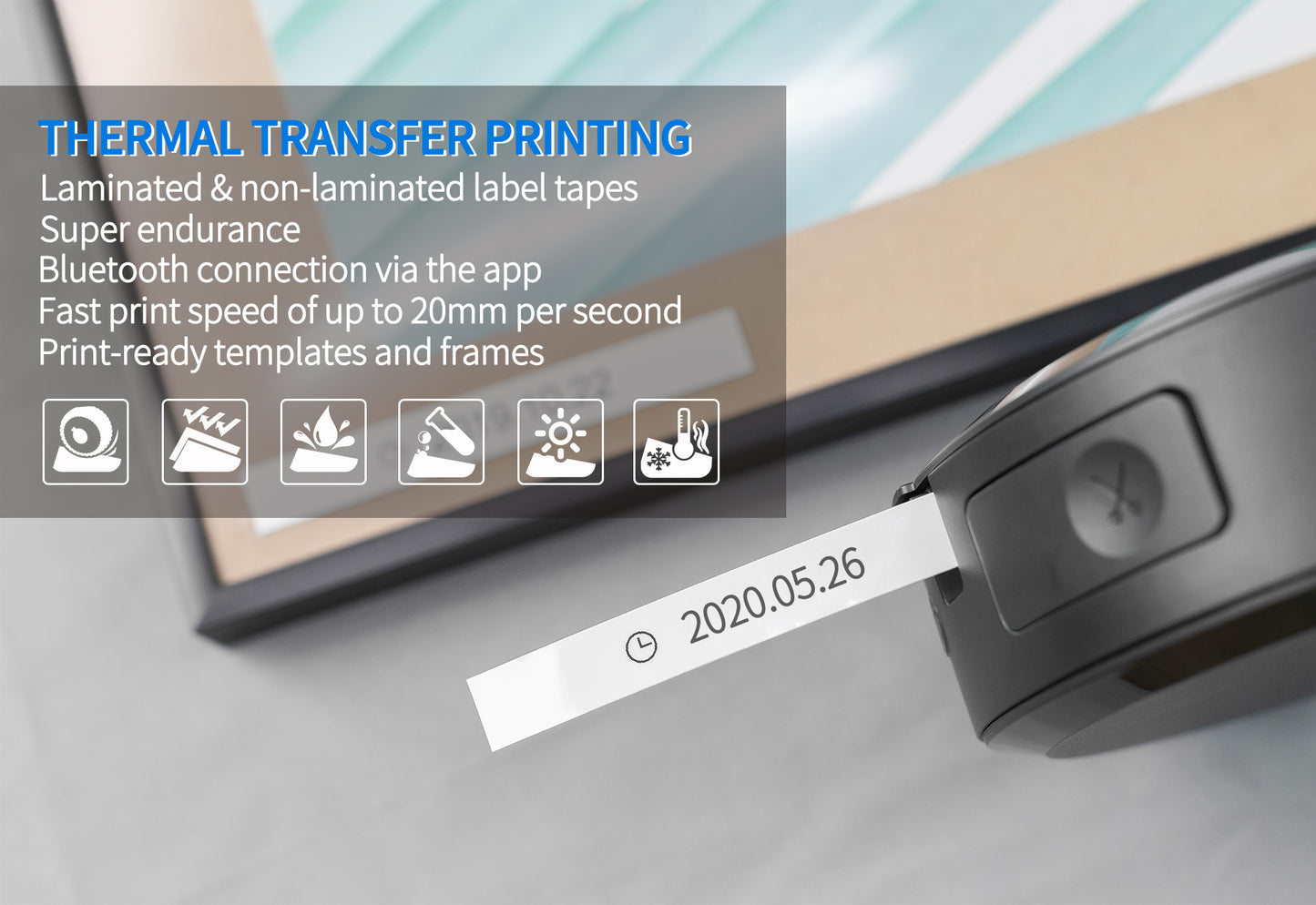 Bluetooth Label Printer P1000 Pink Color