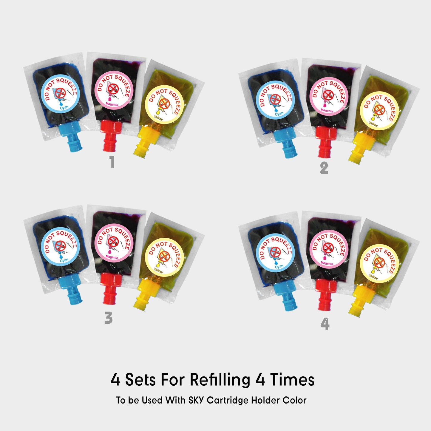 Ink bag for Refilling Ink Cartridges 12 pcs Color