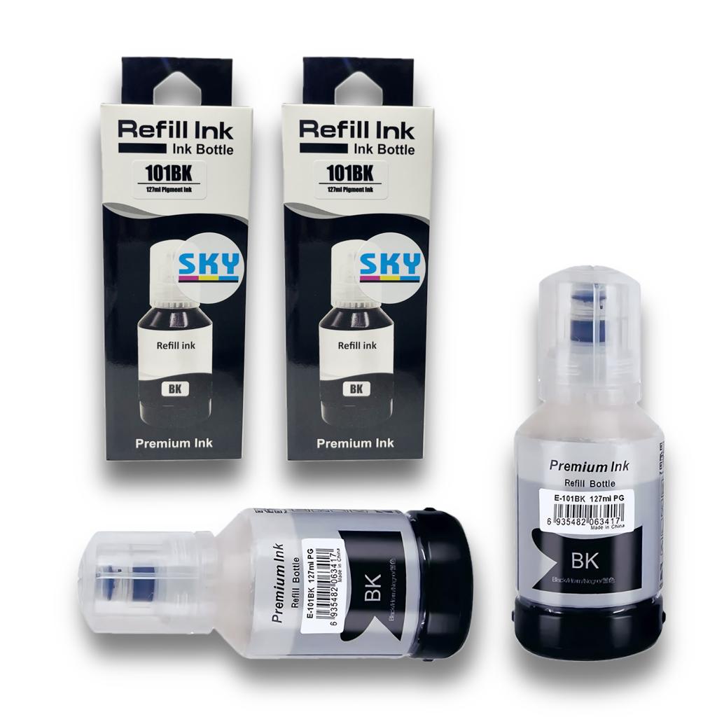 SKY 2-Pack 101 Black 127ml Compatible refill ink for Epson L4150 L4160 L6160 L6170 L6176 L6190 L14150 Printers