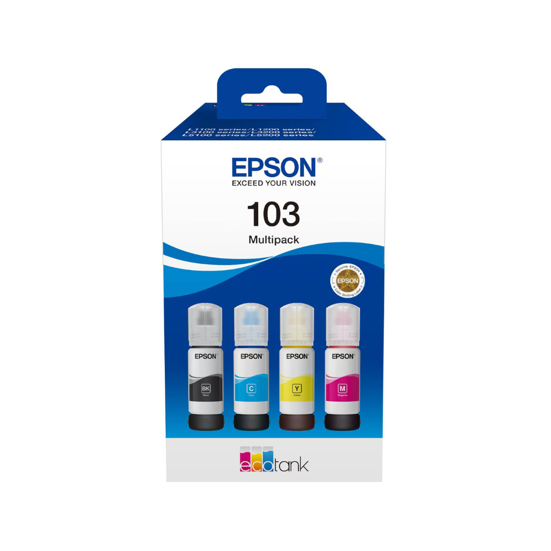 EPSON EcoTank 103 Multipack Refill Ink  for Epson  L1110 L3100 L3110 L3150 L5190