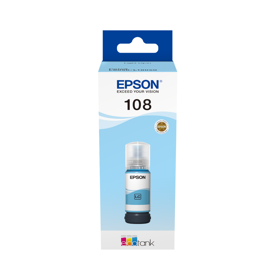 Epson 108 Light Cyan  EcoTank Inks for Epson L18050 L8050 Printers