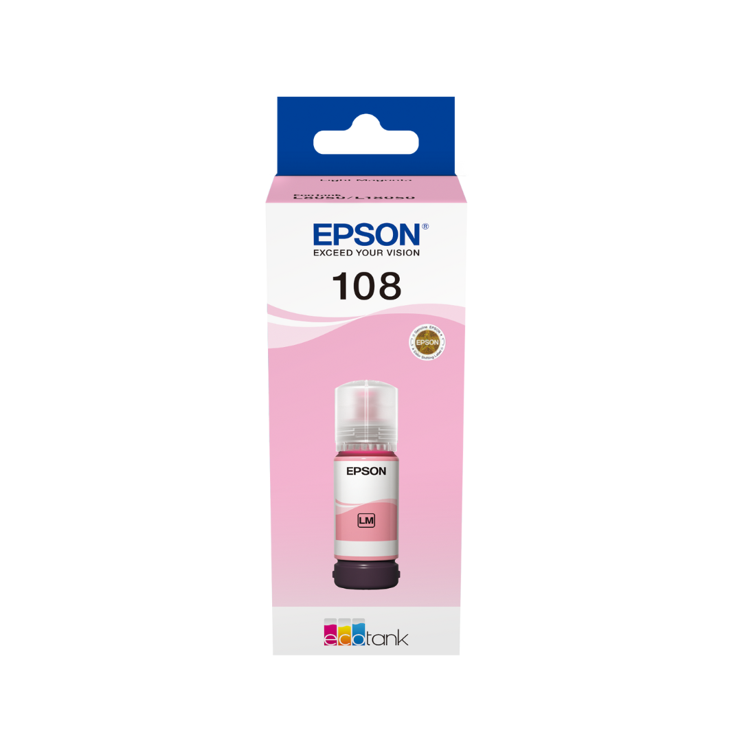Epson 108 Light Magenta EcoTank Inks for Epson L18050 L8050 Printers