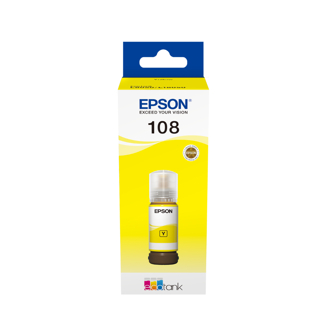 Epson 108 Yellow EcoTank Inks for Epson L18050 L8050 Printers