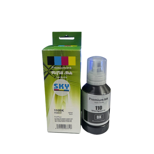 SKY 110 Black Ink 127ml for Epson M1100 M1120 M1140  M1180 M2140 M3140 M3170 M3180