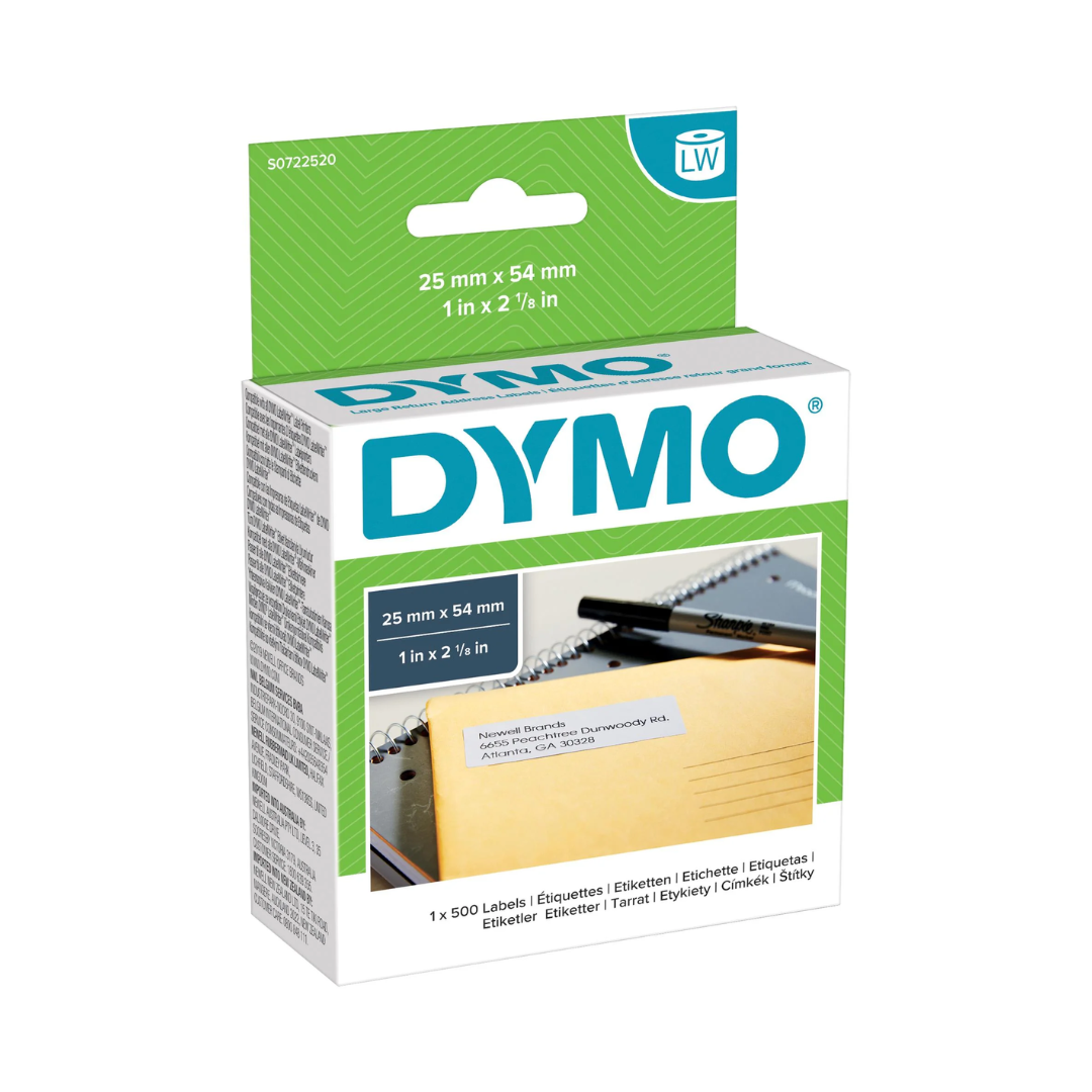 Dymo Return Address Labels 25mm x 54mm white 500 labels 11352 S0722520