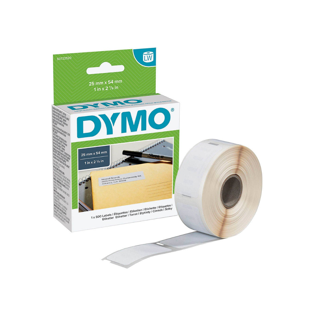 Dymo Return Address Labels 25mm x 54mm 11352 white 500 labels S0722520 ...