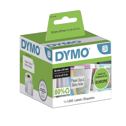 Dymo Multi Purpose Label 1000 Labels 11354, 57 Mm X 32 Mm, White, S0722540