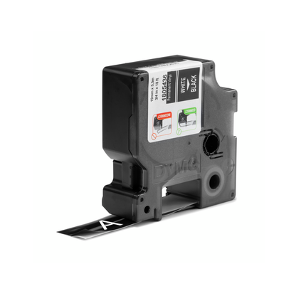 DYMO RHINO 1805436 Industrial Vinyl Label Tape 19mm White on Black – 5.5m Cartridge, in UAE