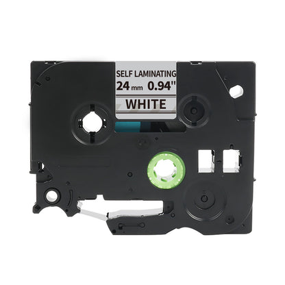 SKY Compatible  TZe-SL251 24mm x 8m Black Text on White Self-Laminating Tape