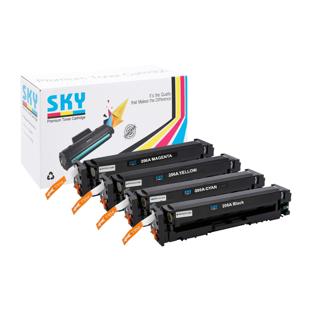 SKY 206A Compatible Toner Cartridge Set (4-Pack: Black, Cyan, Magenta ...