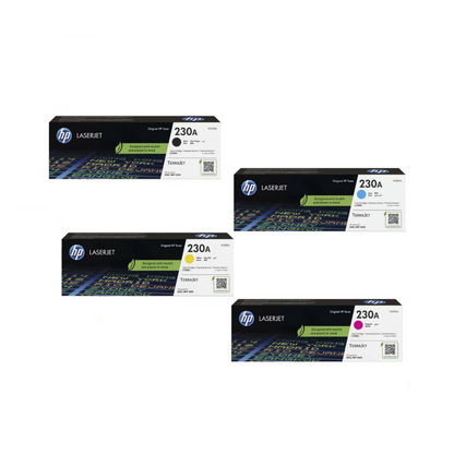 HP 4-Color 230A Toner Cartridge set for HP Laserjet Pro 4203 and MFP 4303