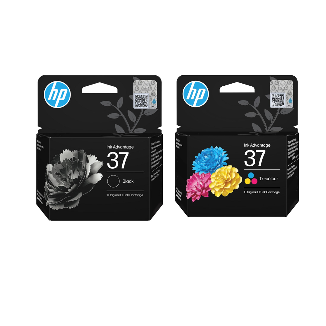 HP 37 Black & Color ink set for HP DeskJet Ink Advantage Ultra 5127 58 ...