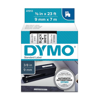 Dymo 9mm x 7 meter Black on white Label Tape Cartridge for Dymo  Label Printers 41913