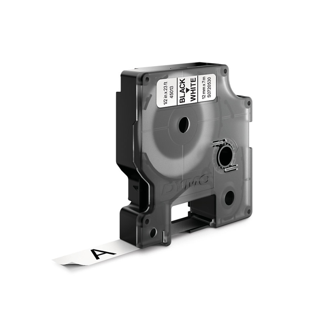 Dymo 45013 D1 Label Tape – 12mm x 7m, Black on White 