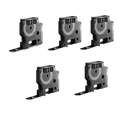 Dymo 5-Pack  45021 12mm x 7 meter White on Black Label Tape Cartridge for Dymo  Label Printers
