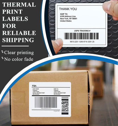 4x4  White Direct Thermal  Labels 