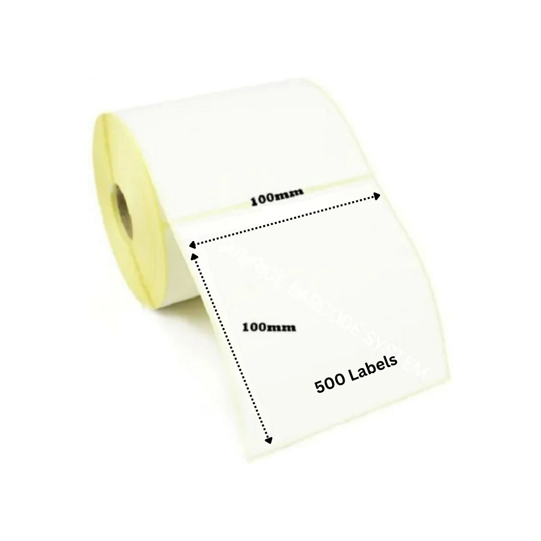 4x4 inch Direct Thermal Labels – 100mm x 100mm Self-Adhesive Sticker Roll (500 Labels/Roll)