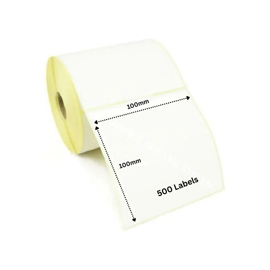 4x4 inch Direct Thermal Labels – 100mm x 100mm Self-Adhesive Sticker Roll (500 Labels/Roll)