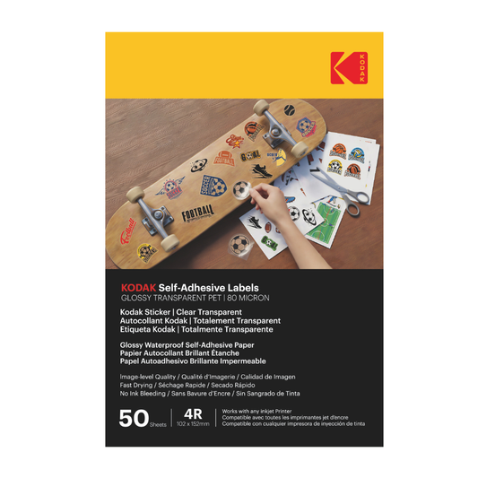 Buy Kodak Glossy Transparent PET Self-Adhesive Labels 4R (102 × 152 mm 