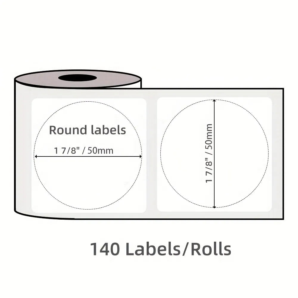 2 x Label rolls  for M110/M110S/M120/M200/M220 Bluetooth Label Printers  - Black on White Sticker Labels