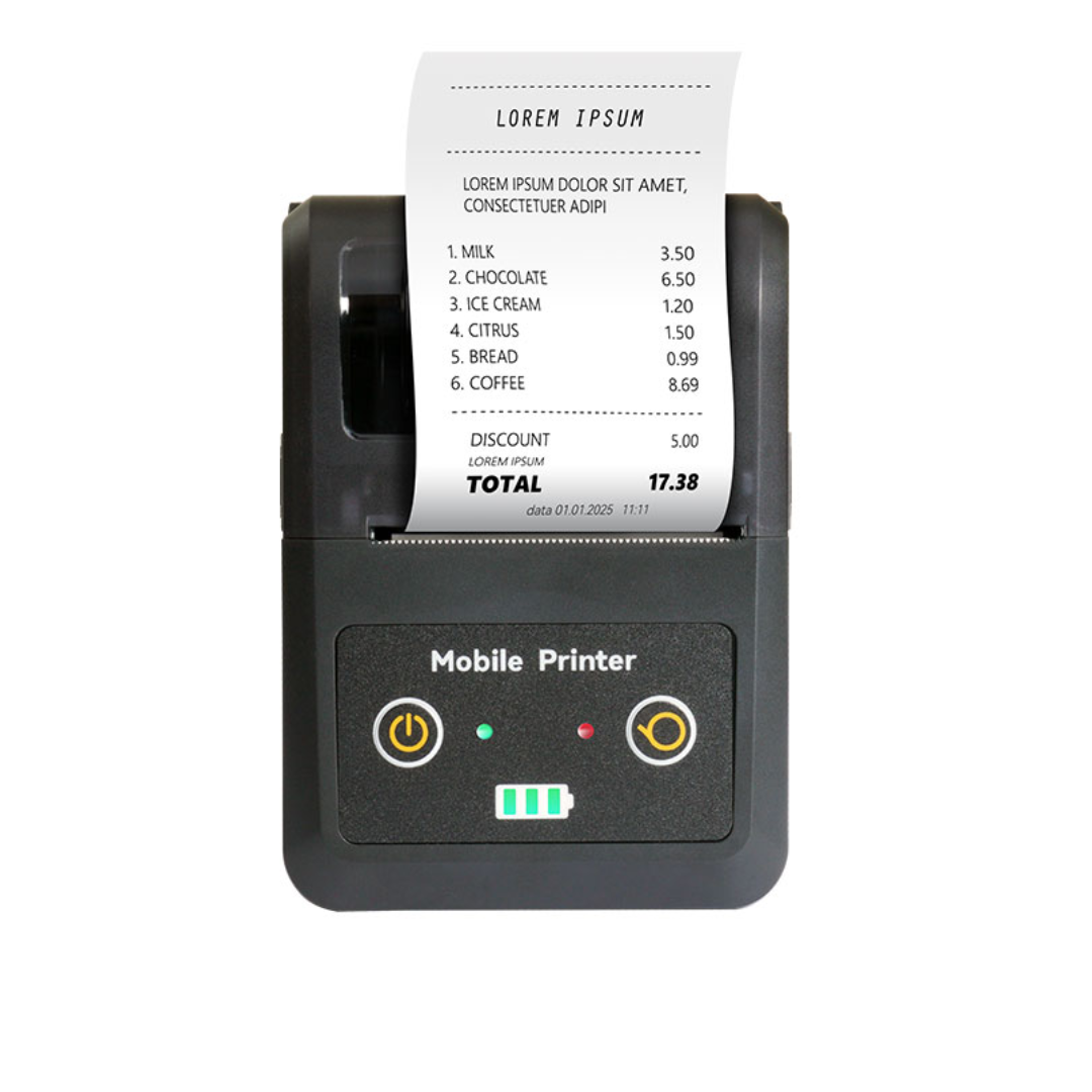Mini Bluetooth Receipt Printer, 58mm Mini Cordless Invoice - Bill  Printer