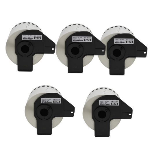 5 pcs SKY DK-22205 Continuous Labels 62mm x 30.48m  for Brother QL Series Label Printers