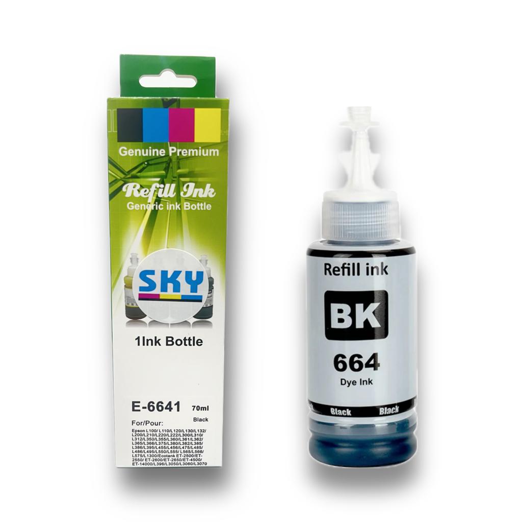 SKY 664 Black compatible Ink for EcoTank Printer L210 L220 L300 L355 L365 L555 L1300 L3050 L3060