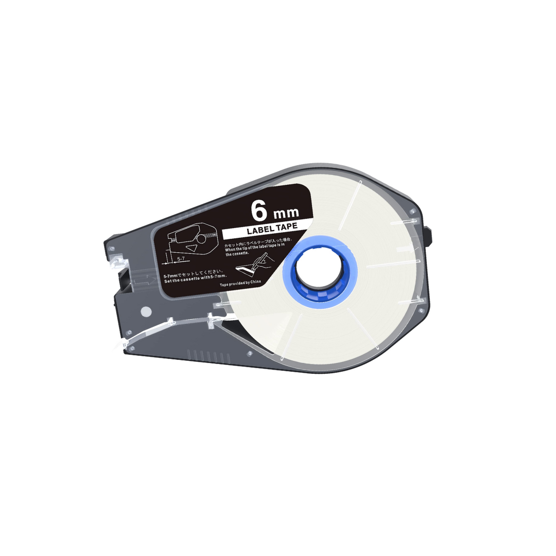 6mm x 30 meter White Label Tape for Canon Cable ID printers