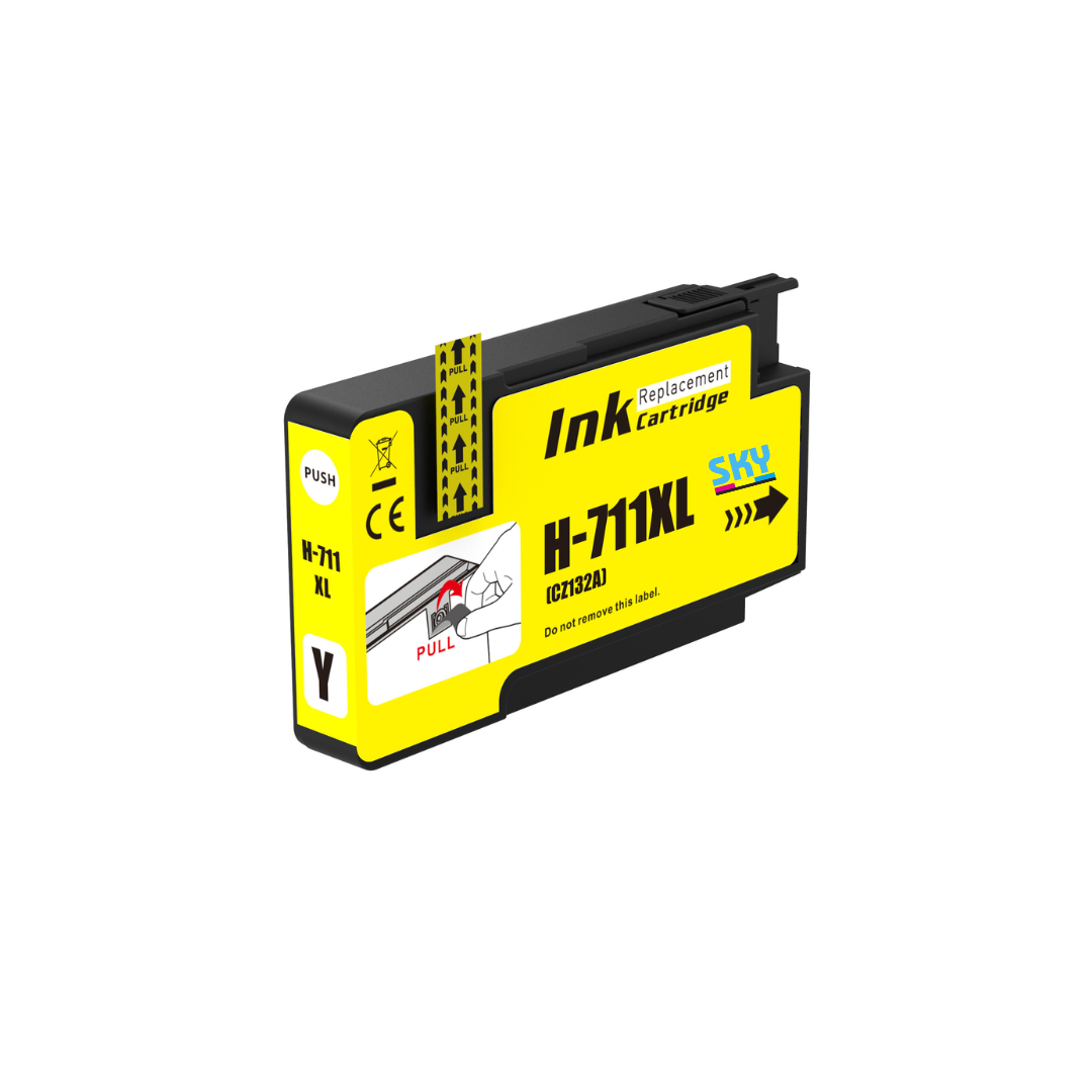 SKY 711 High Capacity Compatible Yellow Ink Cartridges for HP DesignJet T120  T520