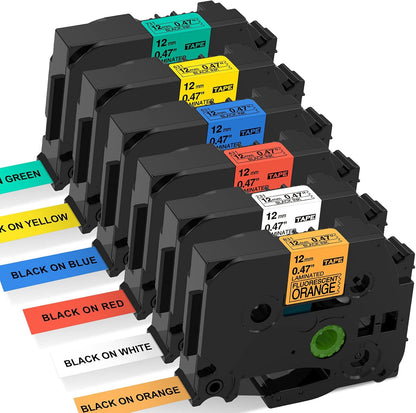 Brother TZe Compatible 12mm Label Tape 6-Color Pack, buy in Dubai, UAE