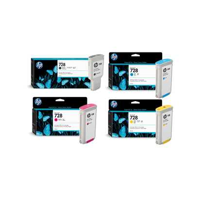 HP 728 130ml 4-Color Ink Set F9J66A FJ965A FJ966A FJ967A for HP DesignJet T730 T830 MFP — Dubai 