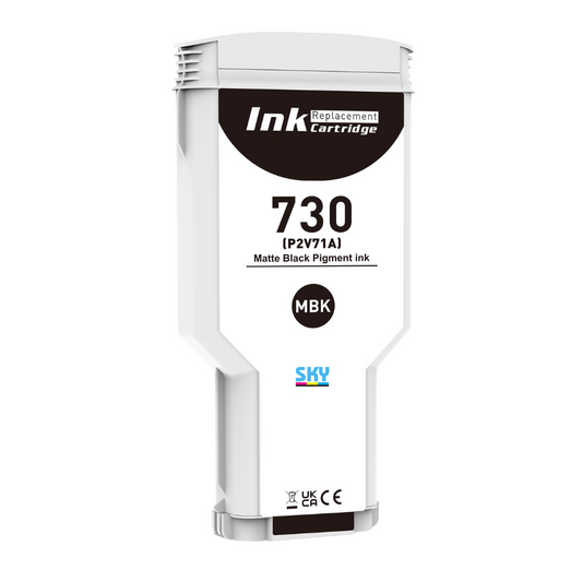SKY 730 Matte Black  130ml Ink Cartridge for HP Designjet T1600 T1700 and T2600 Plotters