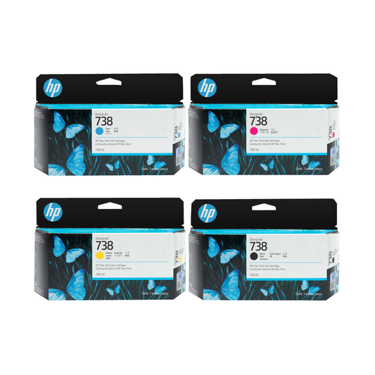 HP 738 130ml 4-Color set ink Cartridges for HP Design jet T850 and T950 Series