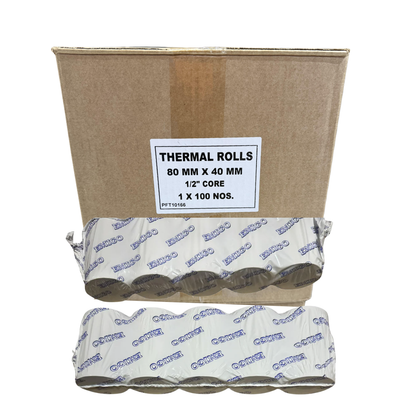 Thermal Receipt Paper Roll 80mm x 40m | For POS Printers with Bluetooth/USB  | 100 Rolls