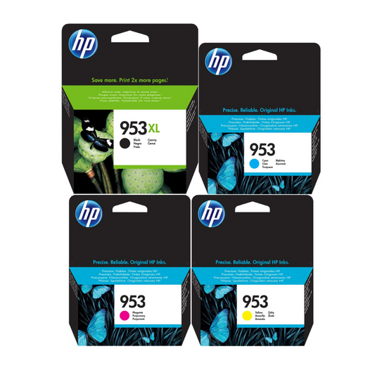 HP 953XL Black and Normal Cyan, Magenta & Yellow  Ink Cartridge set  for HP Officejet pro 7740 Wide Format All-in-One Printer