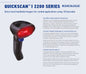 Datalogic QuickScan Lite QD2220 Handheld Barcode Scanner/Linear Imager with USB Kit, Stand