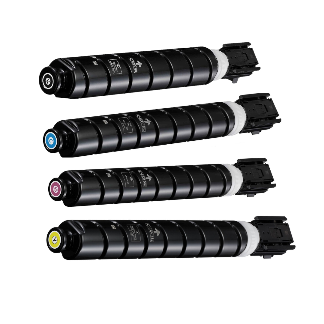 Canon 4-Color Set (C-EXV 58 Black & CEXV58L Cyan, Magenta & Yellow ) for imageRUNNER ADVANCE DX C5810i C5850i C5860i C5870i