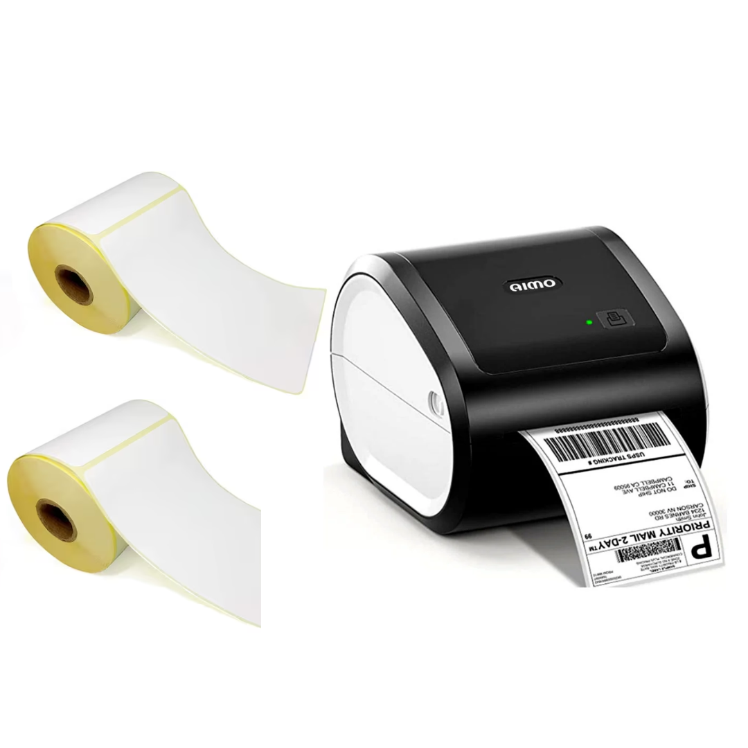 D520BT Bluetooth Thermal Label Printer with 2 rolls of 4 x 6 inch Labe ...
