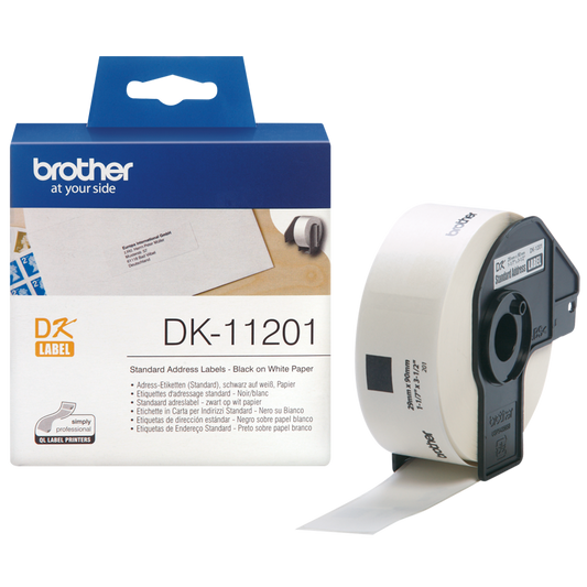 Brother DK 11201   Labels  29mm x 90mm - 400 Labels Black on White