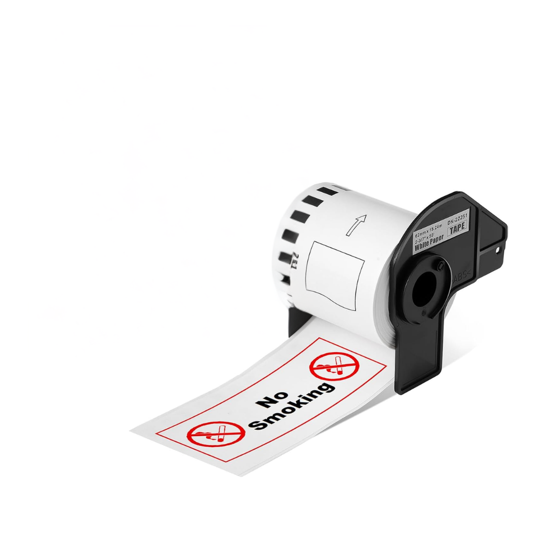 SKY DK-22251  Red & Black Continuous  Label  Paper Tape 62mm x 15.24m for Brother QL Series Label Printers