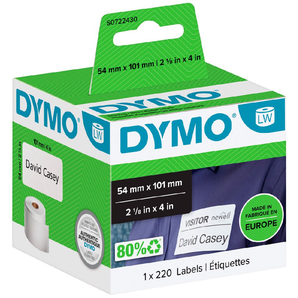 DYMO 99014 LabelWriter Shipping and Badge Labels 54 x 101mm S0722430