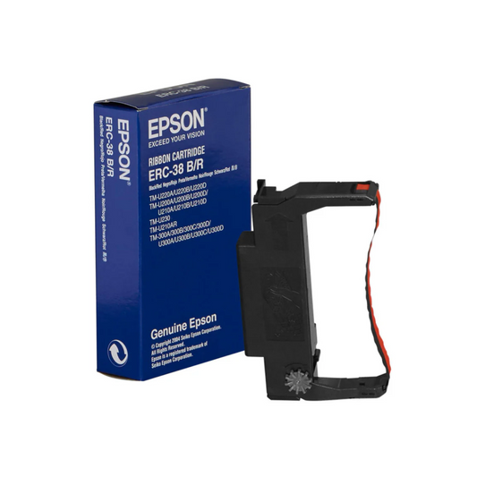 Epson ERC-38 B/R Ribbon Cartridge - Black/Red for TM-U200A TM-U300A