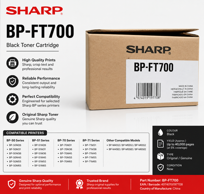 Sharp BP-FT700 Original Black Toner Cartridge UAE