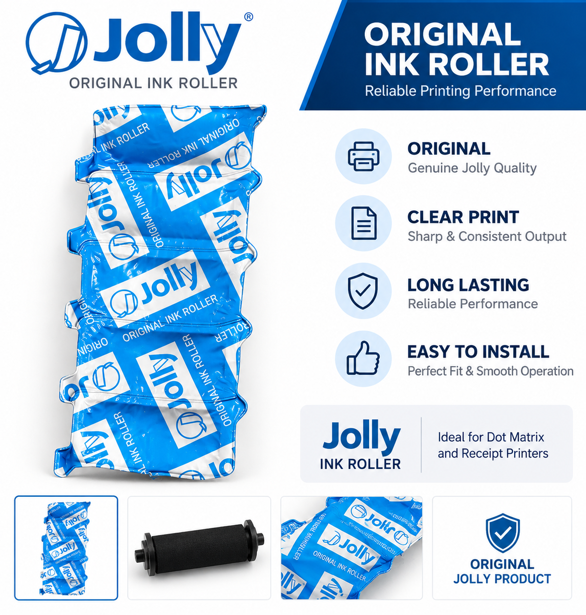 Jolly Original Black Ink Roller 5pcs