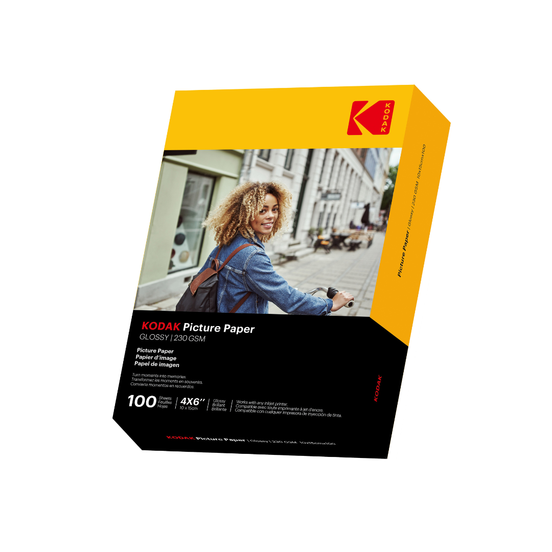 Kodak Picture Paper  Glossy  230 gsm  4R  - 4 "x 6"  Size x 100 Sheets