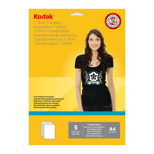 KODAK Dark T-shirt Transfers A4 size  5 sheets