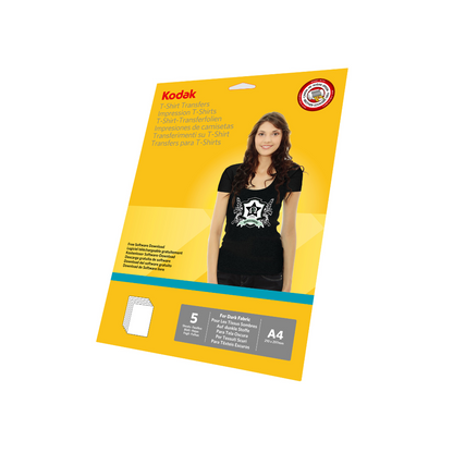 KODAK Dark T-shirt Transfers A4 size  5 sheets