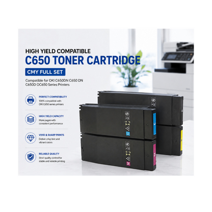 OKI C650 Compatible 4-Colour Toner Cartridge Set buy in Dubai and across UAE