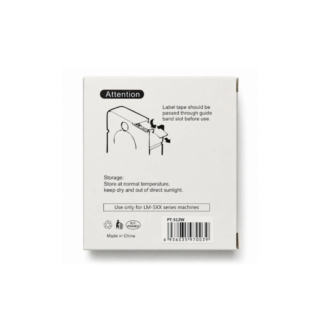 PT-512W White Tape  12mm x 16m Compatible for MAX LM-550A