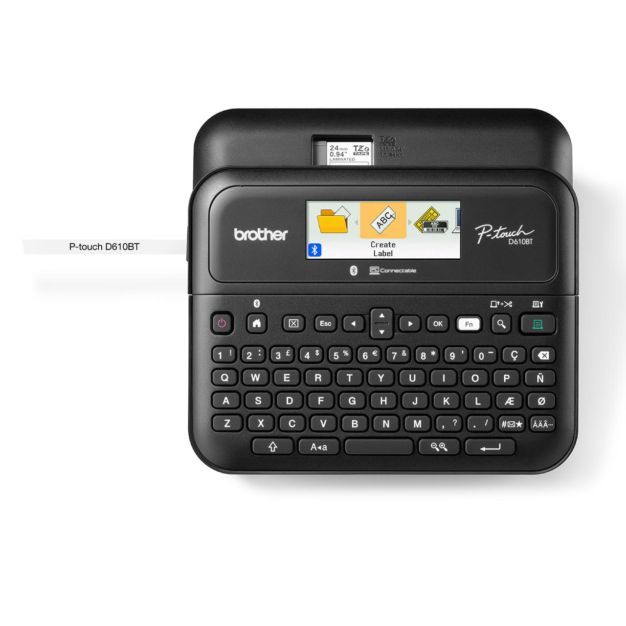 Brother PT-D610BT Desktop Bluetooth and PC Connectable Label Printer with Colour LCD display Arabic/English